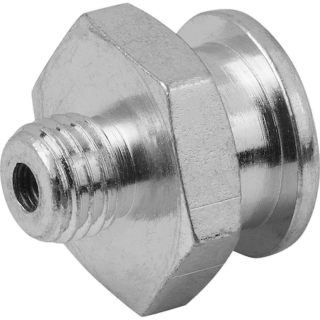 Flat Grease Nipple Straight DIN3404 D=G1/8, D1=10, Hexagon Sw=11, Steel Electro Zinc-Plated